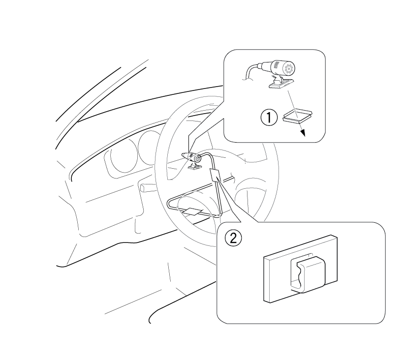 Microphone on steering column